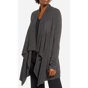 Barefoot Dreams Cozy Chic Lite Size S/M 4-10 High Low Grey Open‎ Front Cardigan